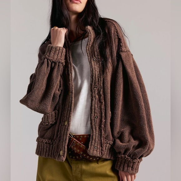 Free People Sweaters - New w/ Flaw Free People We The Free Cute In This Cardi Cardigan Sweater Brownies